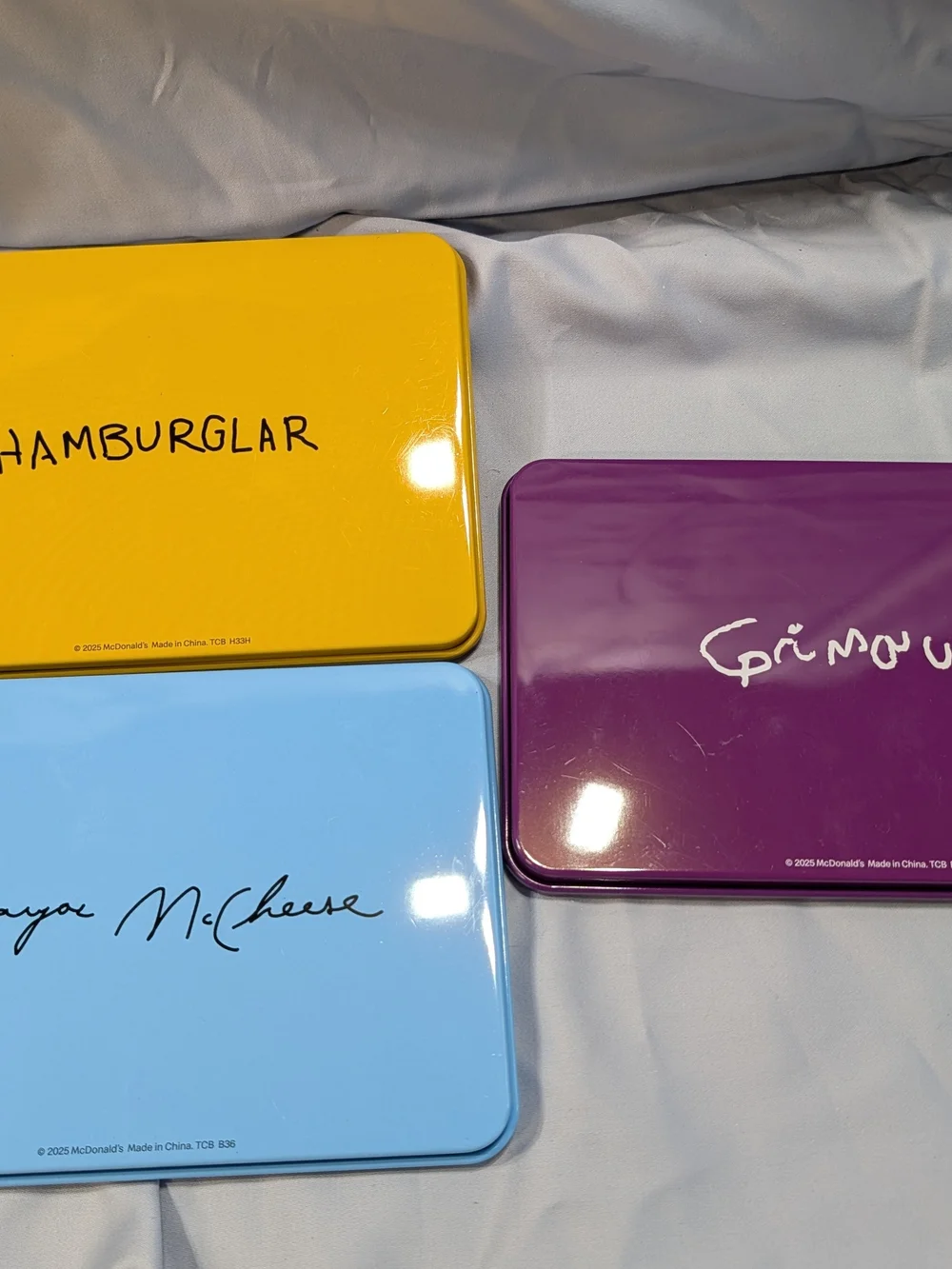 McDonaldland 2025 Hamburglár, Grimace & Mayor McCheese Playset Tins Unused